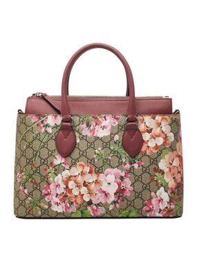 Gucci GG Blooms Handbag Beige Pink Leather